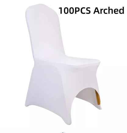 Universal Wedding Chair Covers, Full Seat Slipcovers, Black, White, Strong Spandex, Restaurant, Cafe, 50-100Pcs