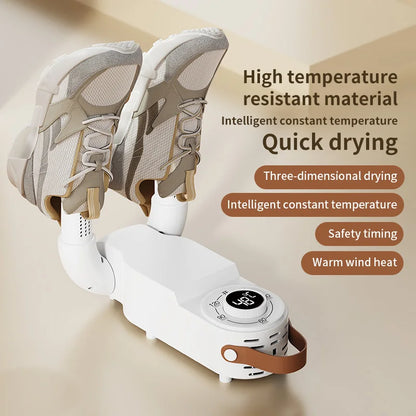 Shoe Dryer Intelligent Timer Adjustable Dryer Quick Drying Deodorizing Sterilizing Shoe Dryer Household Shoe Warmer Heater