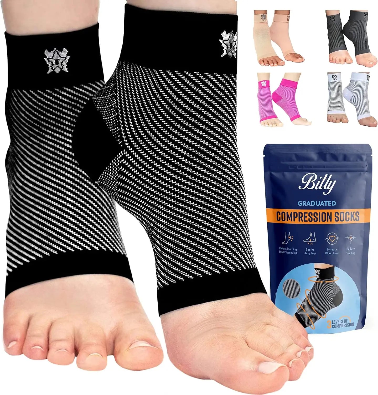 Plantar Fasciitis Socks for Women Men Best Foot Ankle Compression Sleeve Brace for Everyday Use Provides Arch Support Heel Pain