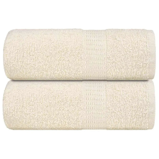 Set of 2 Cream Guest Towels 30x50 cm, 360 GSM, 100% Pure Cotton - Soft & Absorbent