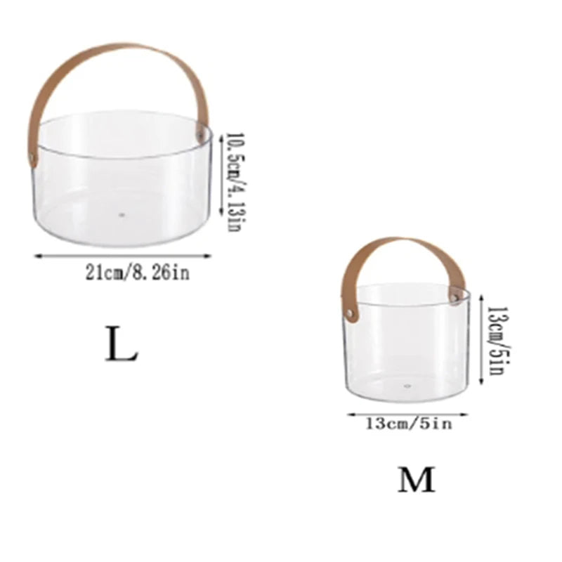 Transparent  Ice Bucket Desktop Storage Bucket Multifunctional Storage Box Creative Portable Basket Fruit Basket Pet Fruit Tray