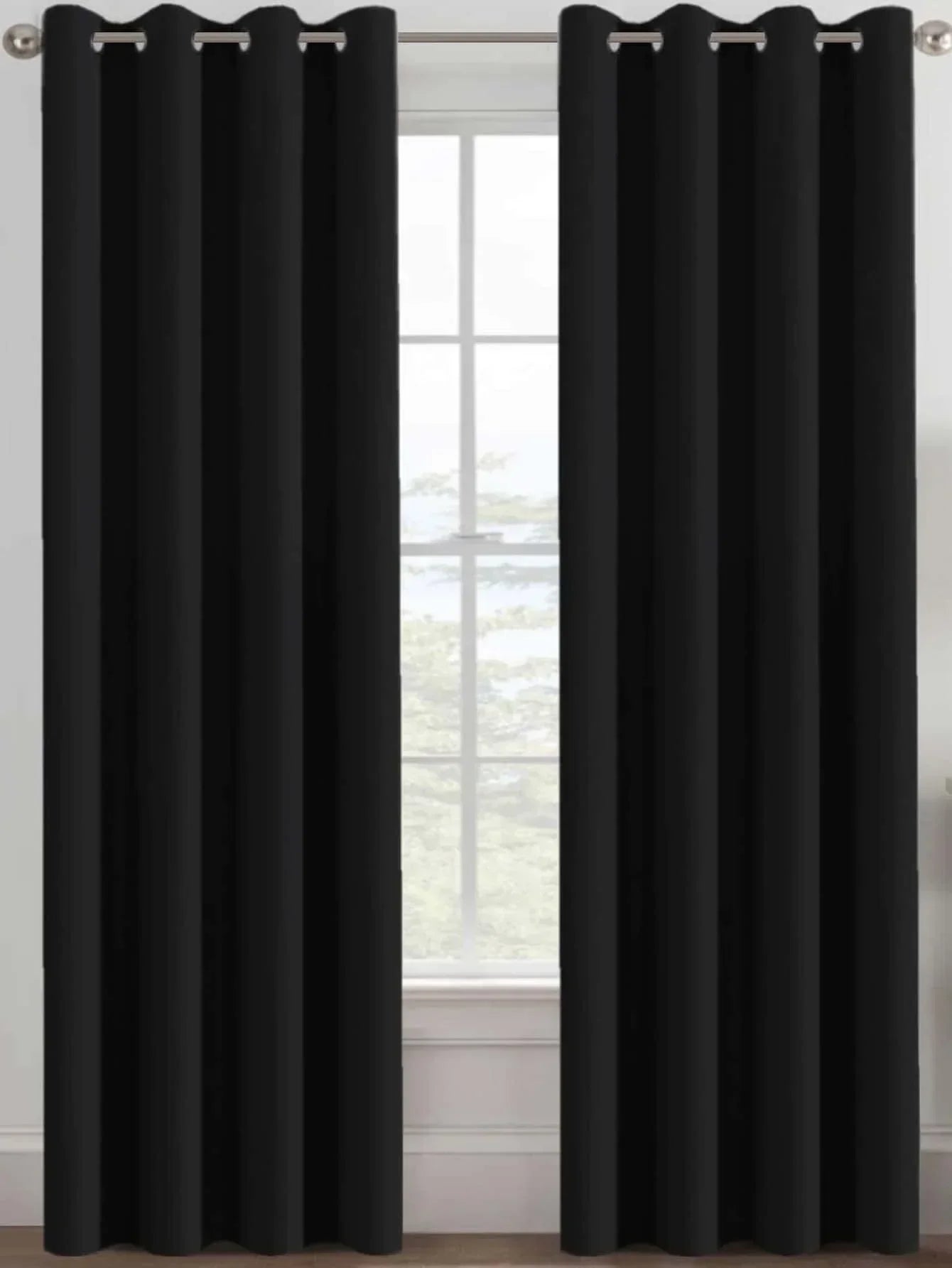 1PC Durable, and Fashionable Black High Blackout Curtains for Bedroom and Living Room