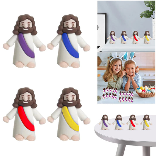 24Pcs Easter Christ Savior Jesus Figurines Little Jesus Figurine Mini Jesus Figures Tiny Jesus Figurine for Easter Egg Stuffers