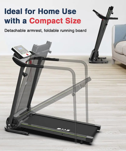 Walking Treadmill with Long Handrail for Balance, Recovery Fitness Exercise Machine Foldable for home use with Holder for Phone