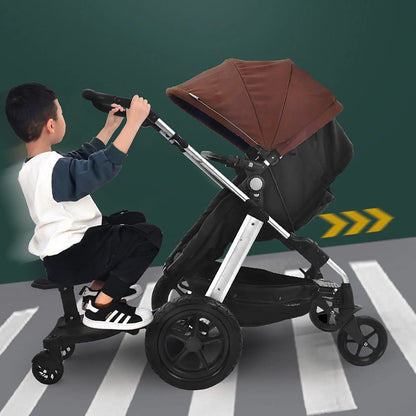 Universal Baby Infant Stroller Board 2 In1 Stroller Ride Buggy Board Wheeled Board Seat Pedal Stroller Board