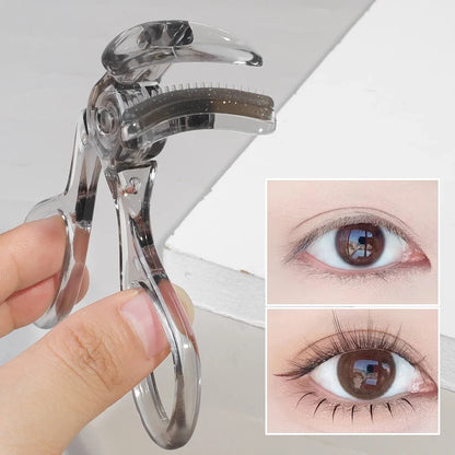 Professional Eyelash Curler Frameless One-clip Curling Comb Tooth Eyelash Curler with Refill Pad Long-lasting Shaping Lash Tools