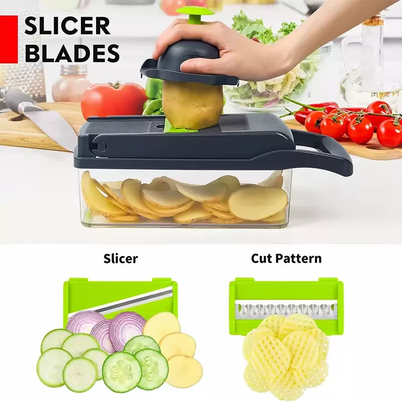 Portable Vegetable Cutter Shredder Multifunctional Slicer Potato Chopper Carrot Grater Reusable Fruit Veggie Cutting Tool