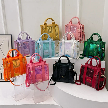 10 Color Luxury Handbag Tote For Women Fashion Sequin Clutch Bag Brand Designer Crossbody Shoulder Bag Ladies Pu Leather Bag