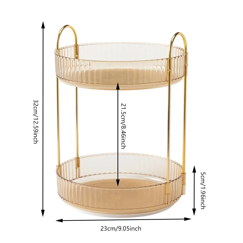 360 Rotating Makeup Organizer for Vanity Bathroom Countertop Organizer Perfume Organizer Skincare Dresser Make Up Holder Rack