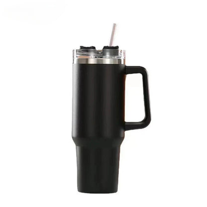 1200ML 304 Stainless Steel Insulated Water Bottle Hot Coffee Car Cup Hot And Cold Mug Thermos Bottle With Handle Straw Sports Av