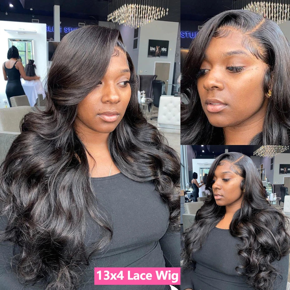 180 Density Body Wave 13x6 Lace Frontal Wig Human Hair 30 32 Inch 13x4 Lace Front Human Hair Wig Wet And Wavy For Women Bling