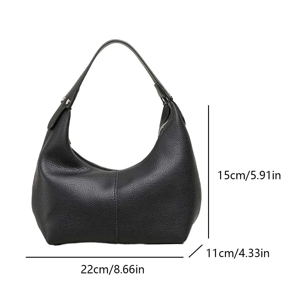 Women's Shoulder Bag 2024 Fashion Retro PU Vegan Leather Chic Small Tote Handbag Purses Luxury Design Ladies Shoulder Hand Bag