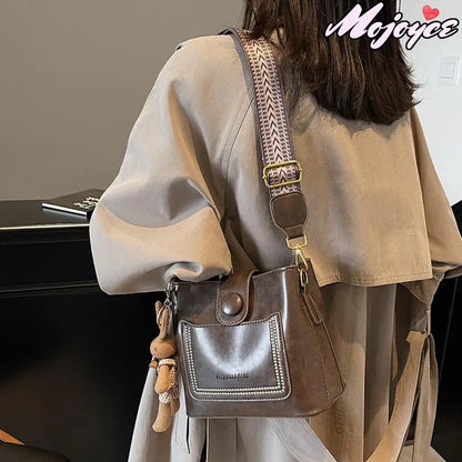 2025 Women's PU Leather Bucket Bags with Inner Pocket Large Capacity Crossbody Bags Luxury Designer Handbag Zipper Shoulder Bags