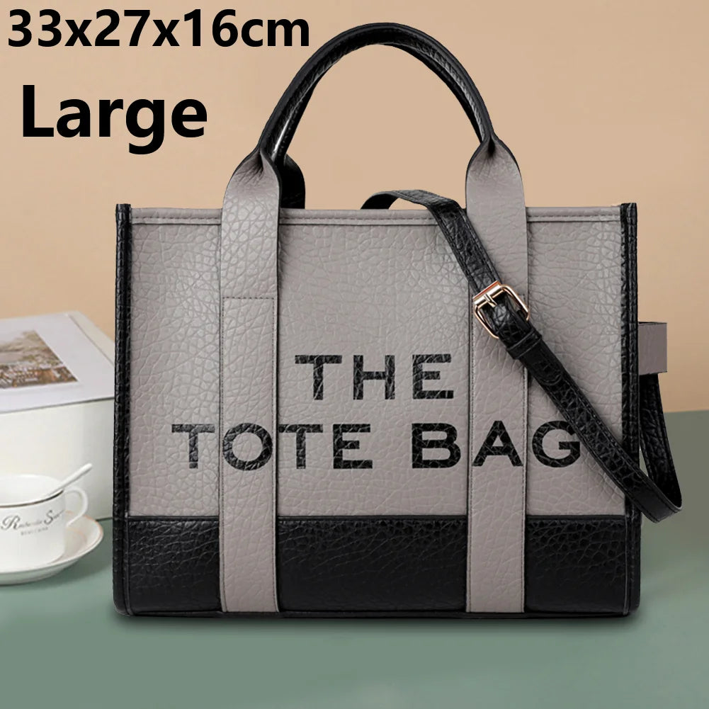 PU Leather Women Handbags Fashion Letter The Tote Bag Large Capacity Commute Bag Adjustable Strap Shoulder Bag New Crossbody Bag