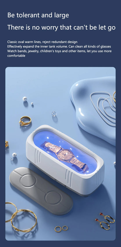 Xiaomi Mijia Ultrasonic Cleaner Glasses Watch Gold Diamond Multi-Functional Cleaning Machine Jewelry Portable Household Blue Ray