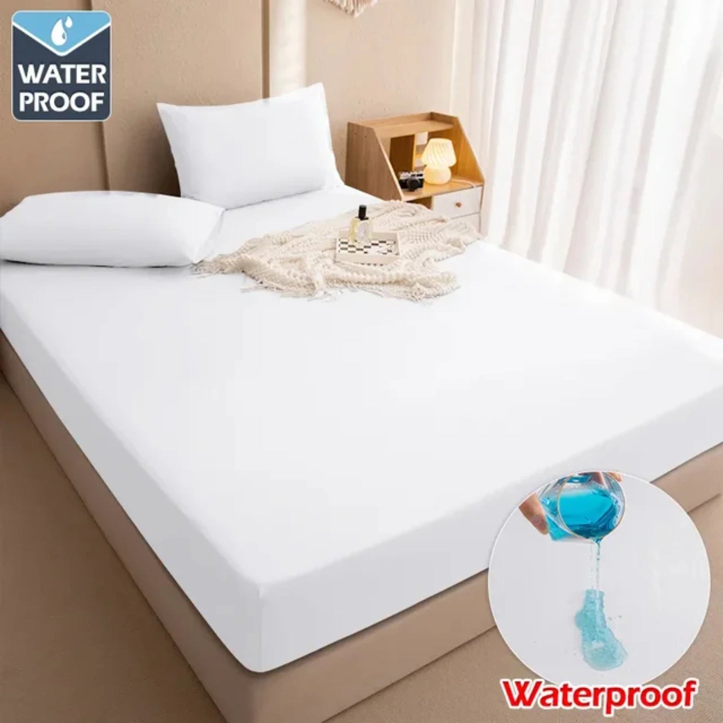 100% Waterproof Mattress Covers Protector Adjustable Bed Fitted Sheets With Elastic Band Single Double King Size 140/160/180x200