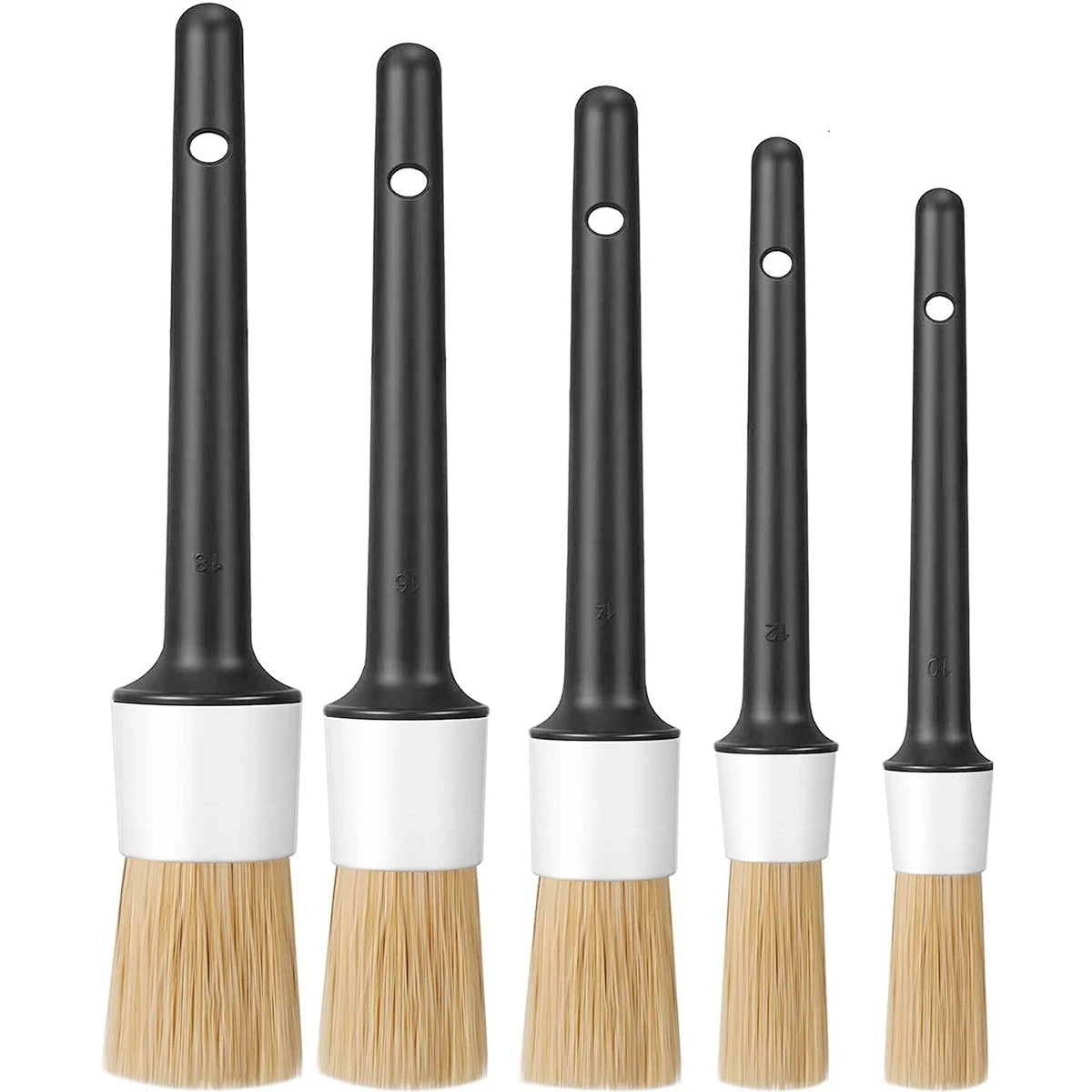 Car Detailing Brushes 5 件套 Different Sized Car Detailing Brush Set Not Scratching Car Detailing Kit Premium Dense Car Detail Bru