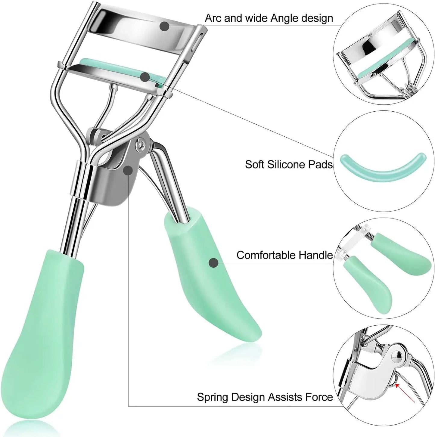 Pro Eyelash Curlers Make up Eye Curling Beauth Tool Cosmetic Clip with Comfort Grip (Pink, Blue) Creates Eye-Opening & Lifted La