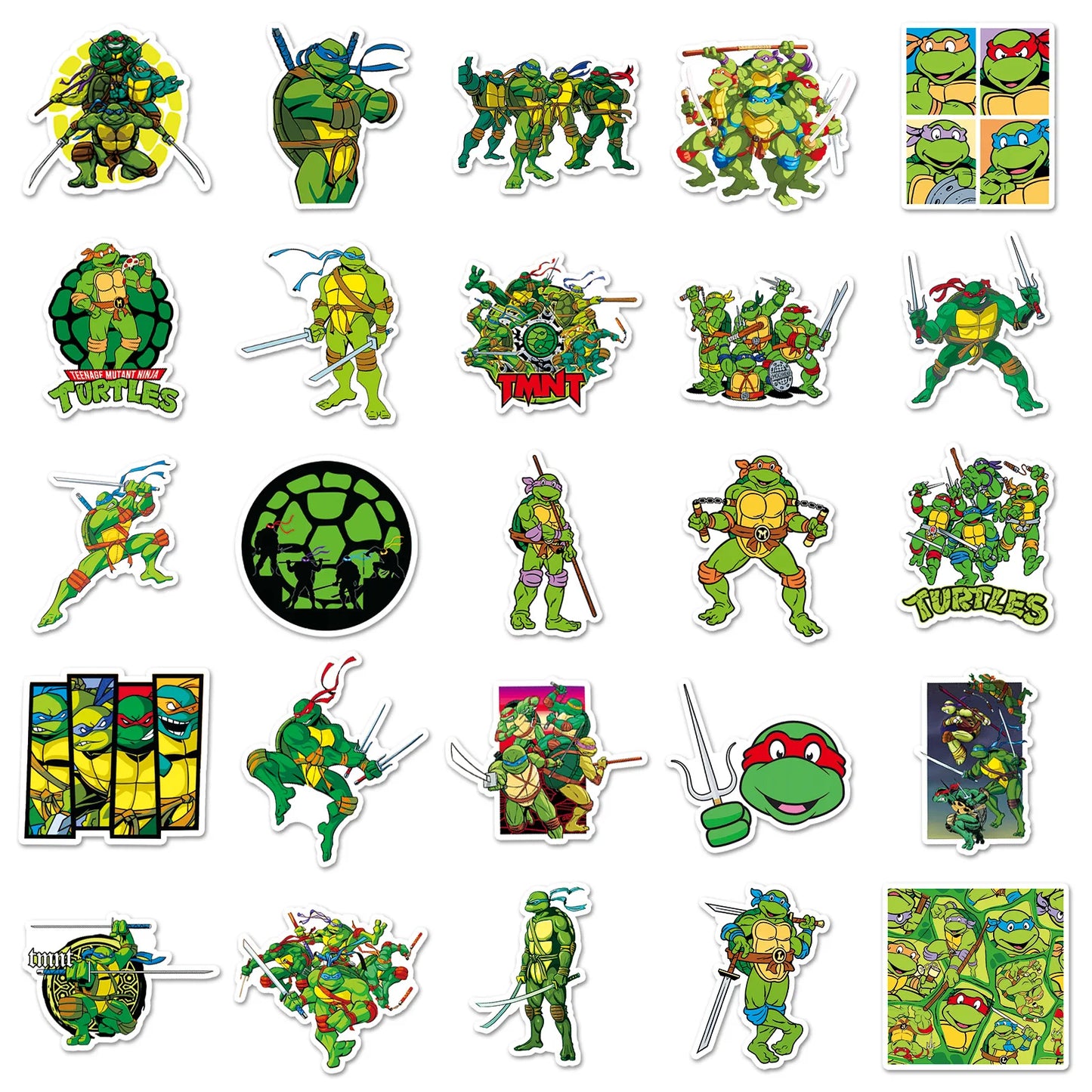 New 50PCS Ninja Turtles TMNT Anime Stickers Kawaii Cartoon Cute Aesthetic Decal Decoration Laptop Motorcycle Luggage Car Sticker