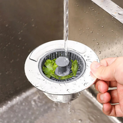 3 In 1 Kitchen Sink Drain Strainer Anti-Clogging Basket Strainer Stopping Blockage Bouncing Core Home Kitchen Bathroom Supplies