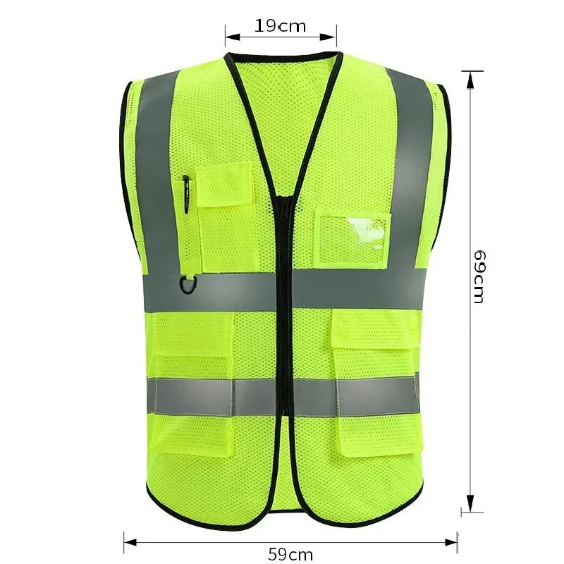 High Visibility Reflective Vest Working Clothes Motorcycle Cycling Sports Outdoor Reflective Safety Clothing Reflective Jacket