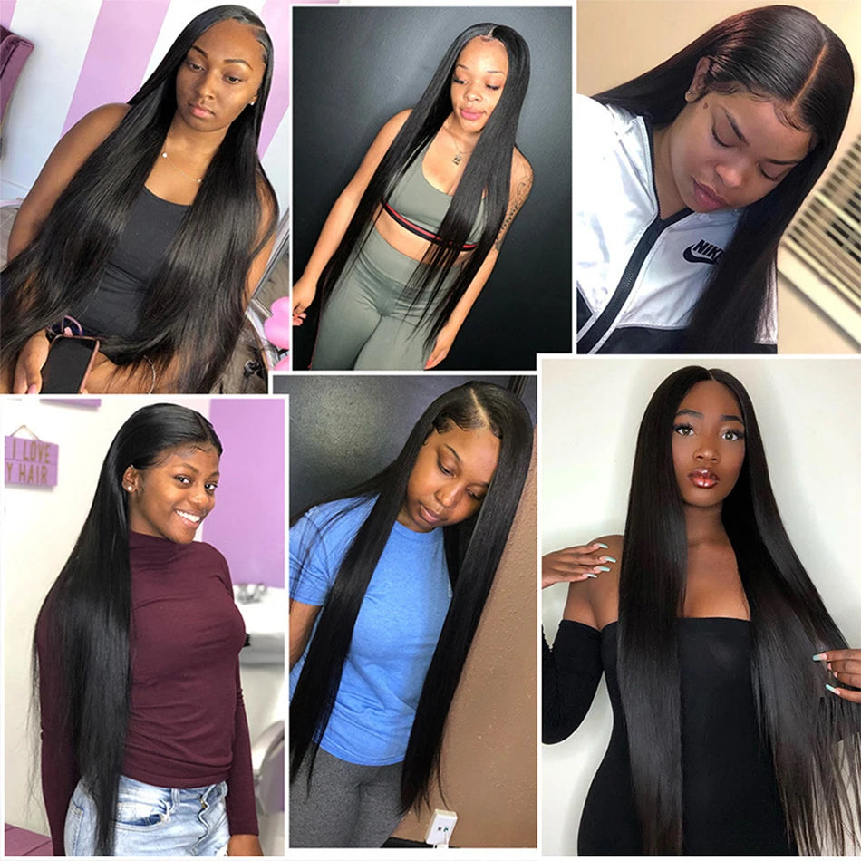 36 38 Inch Straight 13x6 Lace Front Wigs Human Hair 13x4 Lace Front Wigs Pre Plucked with Baby Hair 180% Density For Black Women