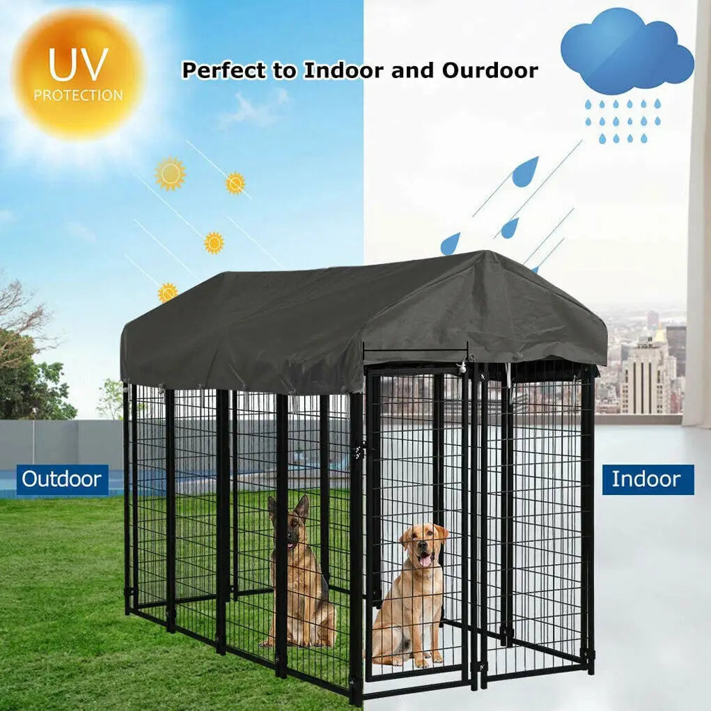 Oversize Dog Cage, Pet Run Enclosure, Playpen with Roof, for Outdoor Pet Kennel, High Fence