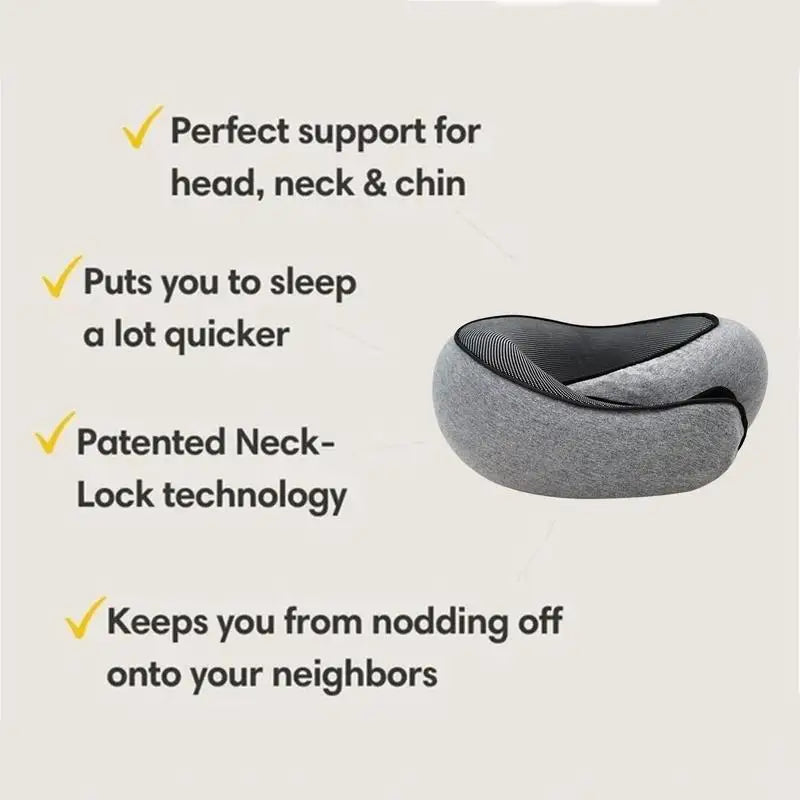 Travel Pillow Memory Foam Neck Support For Flight Comfortable Head Cushion Support Pillow Accessories For Sleep Rest Airplane