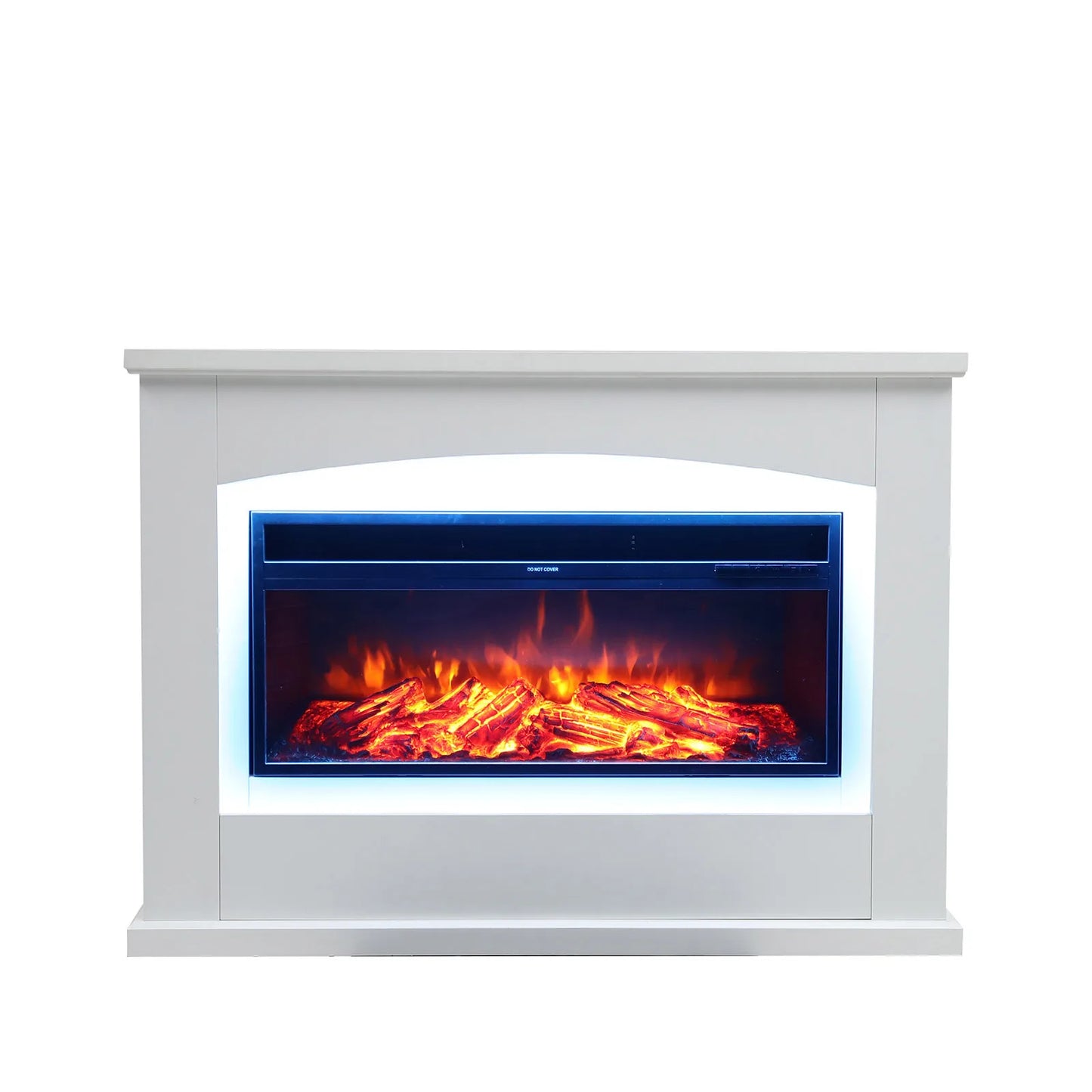 KOMORE 34inch Electric Fireplace with White Wooden Mantel for Home, Automatic Safety Shutoff Overheat Protection 900W/1800W