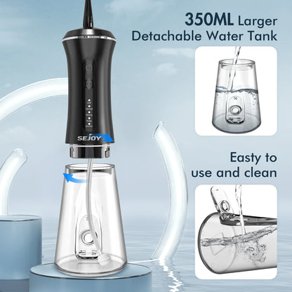 Water Flosser Cordless Electric Teeth Oral Irrigator Rechargeable 5 Modes 9 Jet Tips Portable Irrigator Dental for Travel Home