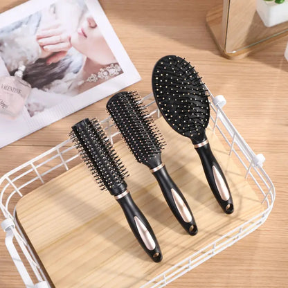 Oval Hair Comb with Smooth Bristles for Tangle-Free Hair Styling, Round Hair Brush for Voluminous Curls, Rectangle Brush for a S