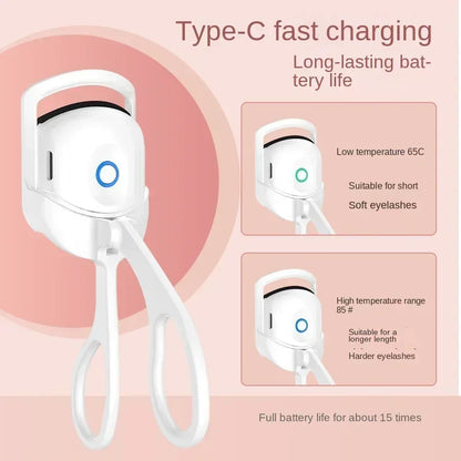 Electric Eyelash Curler USB Charging Model Fast Heating Portable Eye Lash Perm Shaping and Lasting Curling Thermal Eyelash Clip