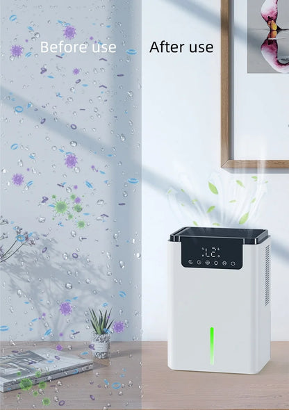 2.5L Mini Household Light Fresh Dehumidifier Room Home Wardrobe Intelligent Deumidificatore With Color Atmosphere Lights