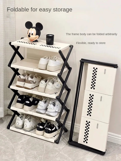 Simple Shoe Cabinet Multi-layer Folding Shoe Storage Device Home Organization And Storage Shelf