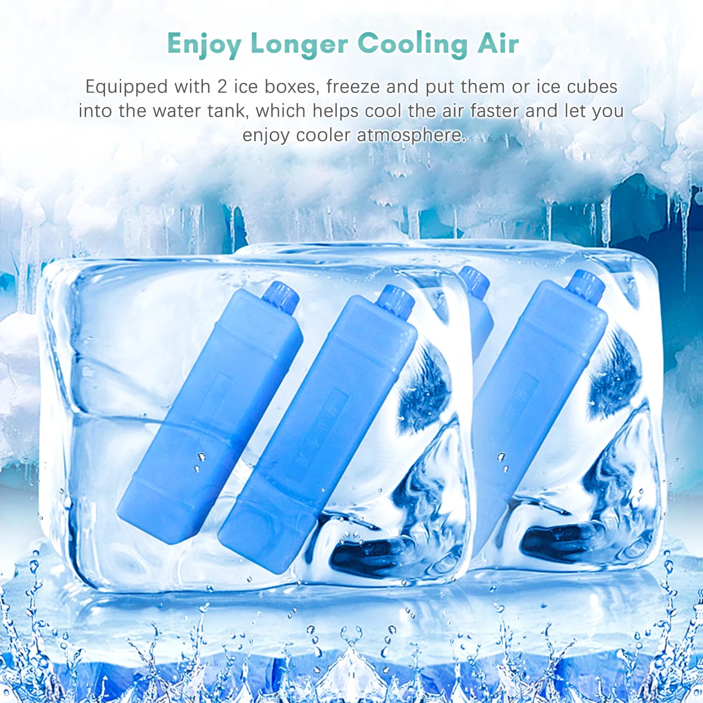 Portable Air Conditioner Fan Evaporative Cooler Cooling Machine 3 Speed with 7.5hrs Timer with Remote Control for Home Office