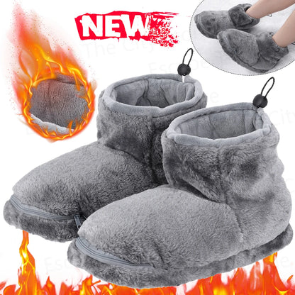 Winter USB Heater Foot Shoes Plush Warm Electric Slippers Comfortable Feet Heated Shoes Winter Warming Slipper for Women Men