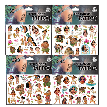 1/4/8pcs Moana Party Favor Temporary Tattoos Stickers Birthday Party Supplies Decorations Gifts for Boys Girls Classroom Rewards