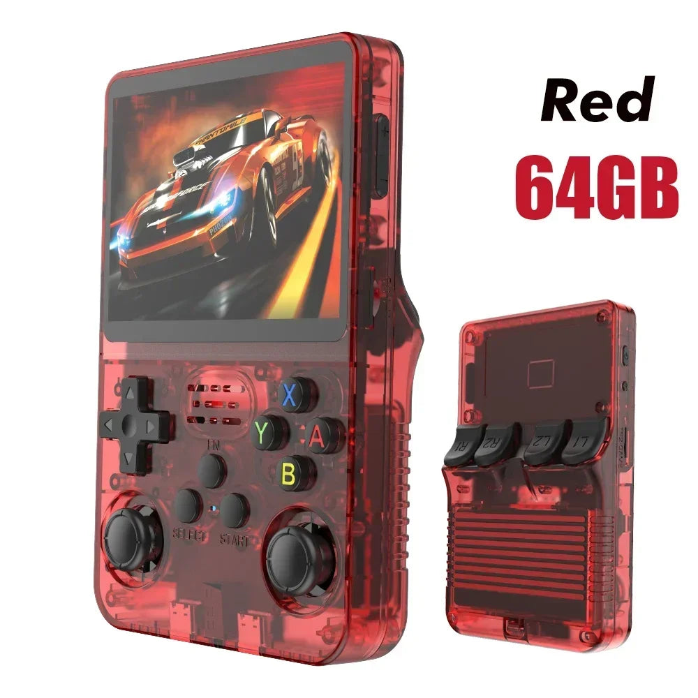 128GB Open Source R36S Video Game Console Linux System 3.5 Inch IPS Screen Orange Portable Pocket Video Player 64GB best Games