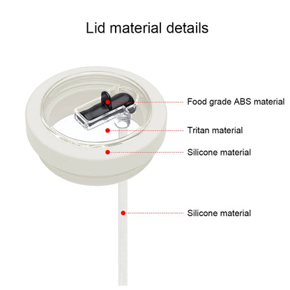 Water Bottle Top Cap with Straw Reusable Tumbler Cover Dustproof Tumbler Lids for Stanley 40oz Tumbler