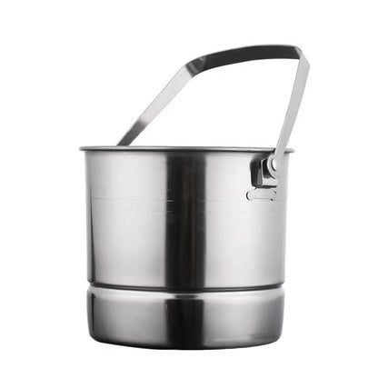 1L Stainless Steel Ice Bucket with Ice Clip 12.5cm Ice Bucket Ice Barrel with Clamp BBQ Camping Ice Cube Container for Party Bar