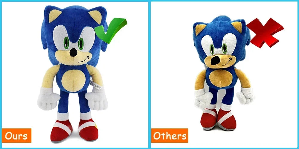 New 30CM Super Sonic Plush Toys The Hedgehog Amy Rose Knuckles Tails Cute Cartoon Soft Stuffed Doll Birthday Gifts for Children