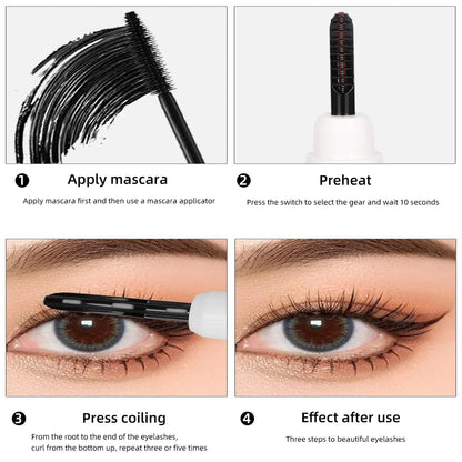 Electric Heated Eyelash Curler Portable Eyelash Curling Device Quick Heating Natural Eyelash Curler Long Lasting Make up Tool