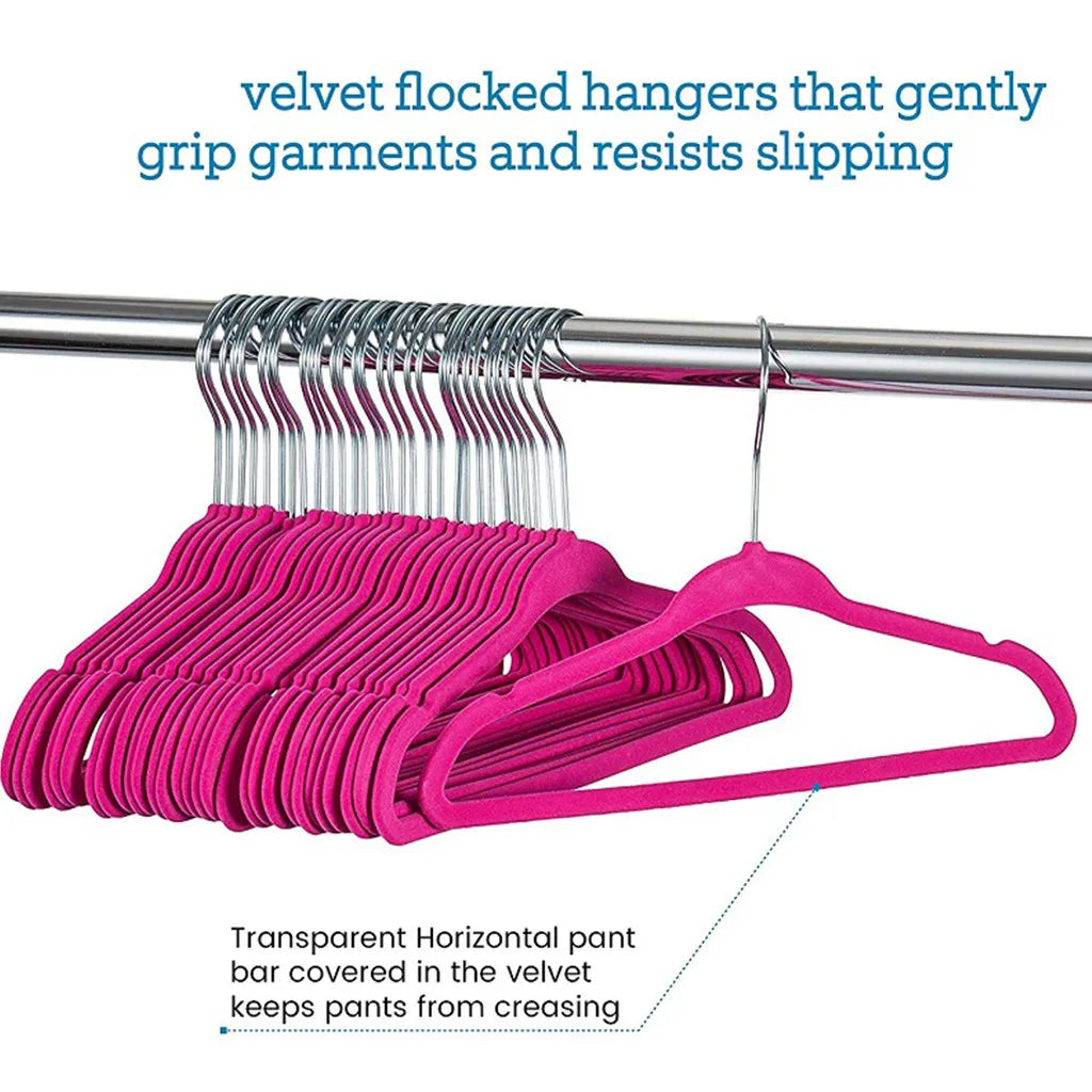 10/20/30Pcs Baby Non-Slip Velvet Hangers Space Saving 360 Degree Swivel Hook Flocked Felt Kids Clothes Drying Rack Organizer