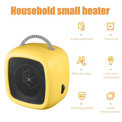 500W PTC Desktop Electric Heater Mini Portable Fan Heater Ceramic Heating Warm Air Blower Home Office Warmer Machine