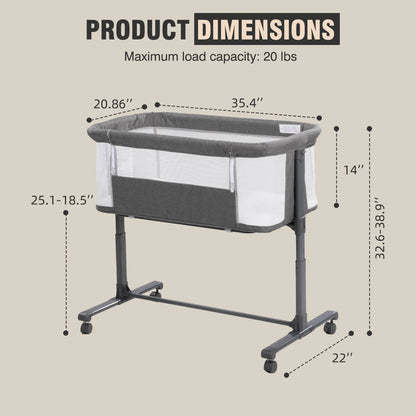 3 in 1 Baby Crib, Baby Cradle, Baby Bassinet, Baby Cot, Bedside Sleeper, Travel Cot