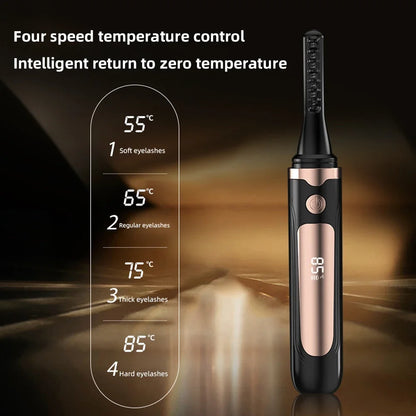 Electric Heated Eyelash Curler Portable Eyelash Curling Device Quick Heating Natural Eyelash Curler Long Lasting Make up Tool