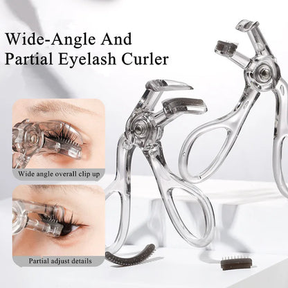 Wide-Angle Partial Eyelash Curler Portable One-Clip Curling Comb Tooth Lashes Curler Easy To Operate Styling Enlarge Eyes Tool