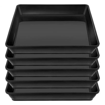 5Pcs Plastic Durable Plant Pot Saucer Drip Trays Saucers Indoor Outdoor Plants Heavy Duty Square Flower Pot Trays Black Home