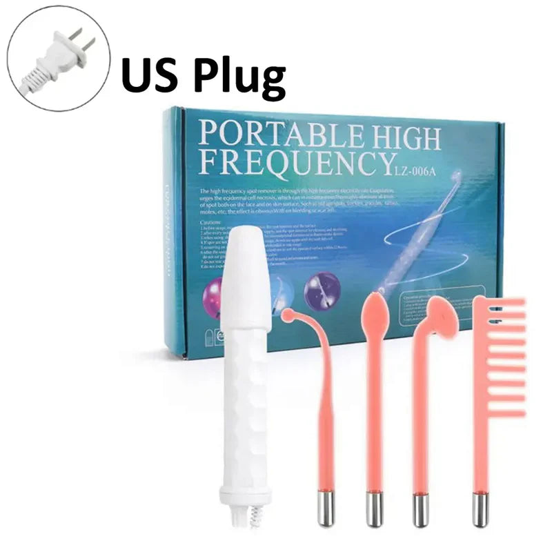 4 In 1 Handheld Electric For Face Skin Beauty Tools Portable High Frequency Facial Therapy Wand Acne Treatment Machine Neon Wand