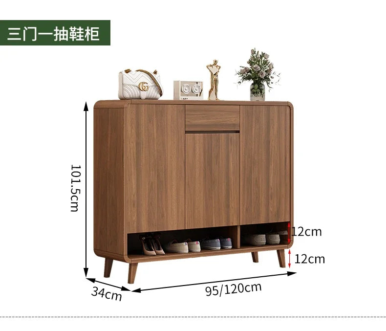 Wooden Entrance Shoe Cabinet Large Capacity Household Cabinet Balcony Foyer Cabinet IndoorZapateros Home Furniture